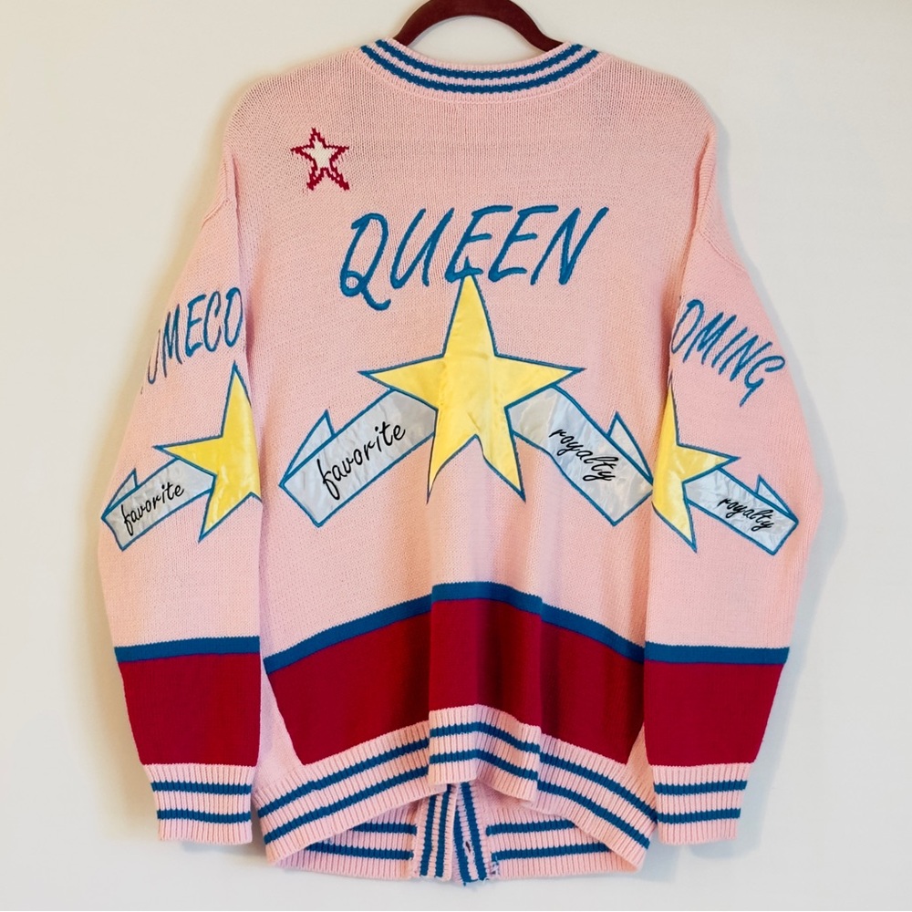 LFD Pink Homecoming Queen Patterned Cardigan Jacket Small - Picture 5 of 5